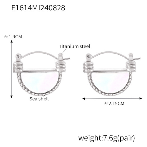 FXNT1302 Hepburn gentle jewelry semicircular lace inlaid white shell pendant gold-plated necklace