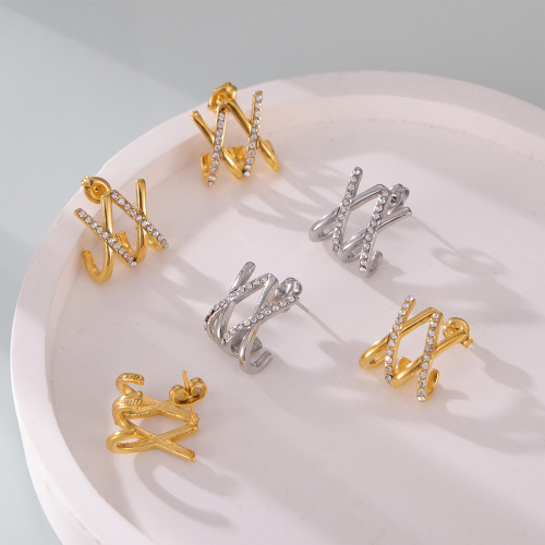 FXET1078 Korean Qingsen jewelry geometric texture flower gold-plated Xiu