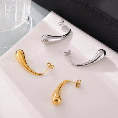 FXET927 Gold-plated earrings with long water droplets