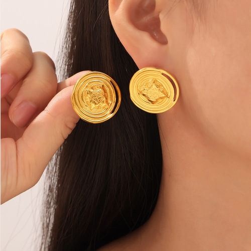 FXET1036 Jewelry geometric diamond gold-plated U-shaped earrings