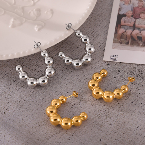 FXET1013 Earrings geometric twisted texture gold-plated earrings