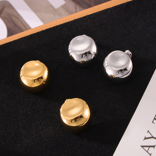 FXET929 Gold-plated earrings with irregular concave and convex shapes