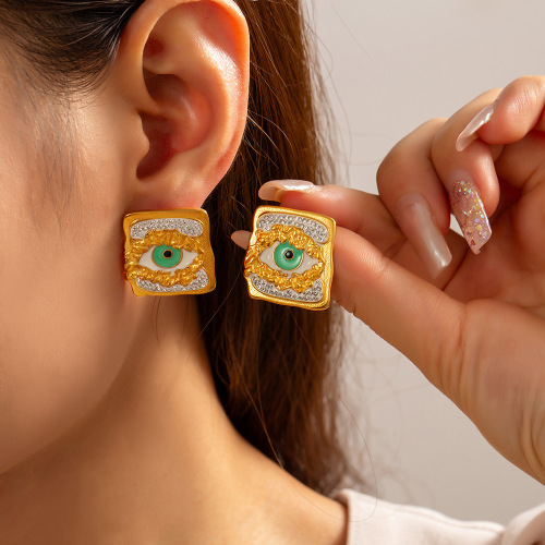 FXET1049 Twisted jewelry geometric twisted gold-plated earrings