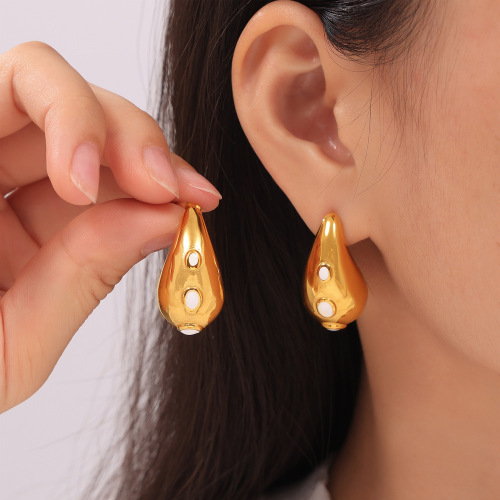 FXET801 Drop-shaped earrings, geometric weights, glazed earrings