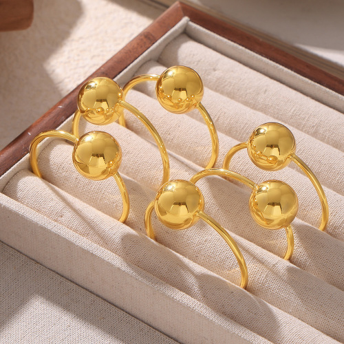 FXET860 Gold ball circle earrings, copper gold plated earrings for women