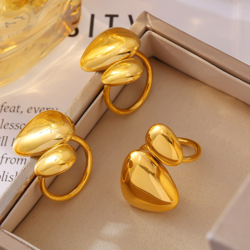 FXET923 Geometric irregular three-dimensional wrinkled texture earrings, gold-plated earrings