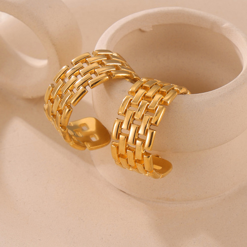 FXET918 Gold-plated earrings with multi-layer hollow chain