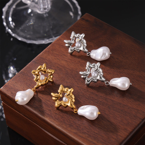 FXET1016 Gold-plated earrings hammer pattern multiple irregular petals splicing