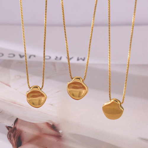 FXNT1403 Box chain jewelry concave irregular round pendant necklace