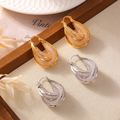 FXET1068 Jewelry line inlaid pearl U-shaped ear clips
