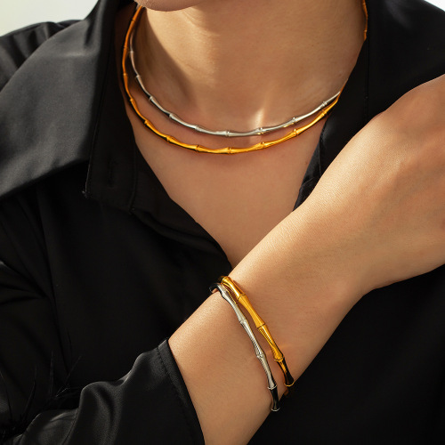 FXST50 Chinese style jewelry bamboo splicing gold-plated jewelry set