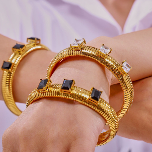 FXGT26 Goose throat-shaped casual bracelet geometric diamond-studded gold-plated bracelet