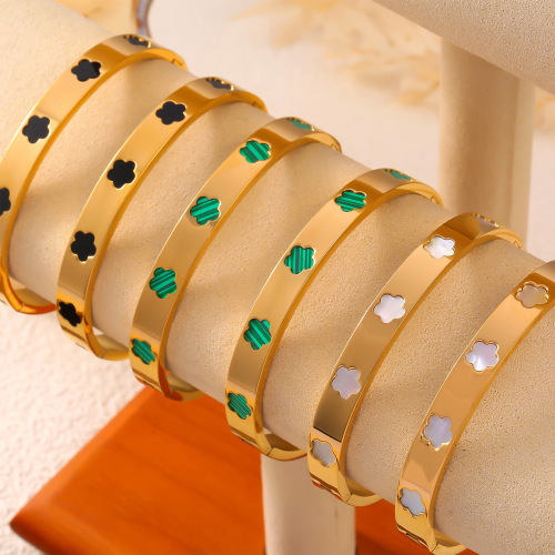 FXGT64 Geometric bracelet flower shape inlaid mother-of-pearl acrylic