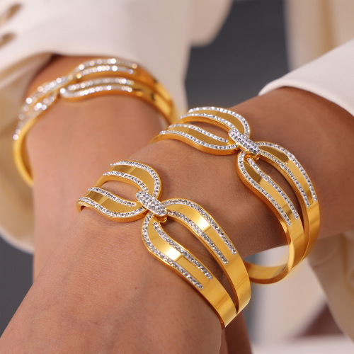 FXGT42 Double-layer stacking jewelry diamond-plated gold-plated bracelet