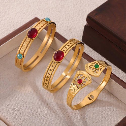 FXGT61 Jewelry inlaid natural stone hollow