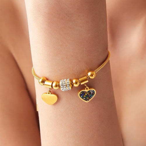 FXBT358 Hollow love bracelet stainless steel plated with 18K real gold hand jewelry