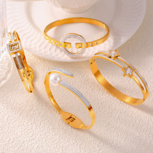 FXGT56 Hong Kong jewelry geometric multi-layer diamond-plated gold