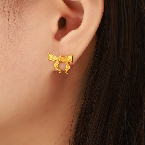 FXST57 Jewelry texture bow pendant gold-plated jewelry set