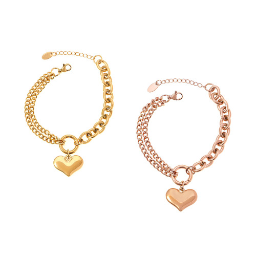 FXBT365 Minimalist casual jewelry geometric circular splicing gold-plated bracelet