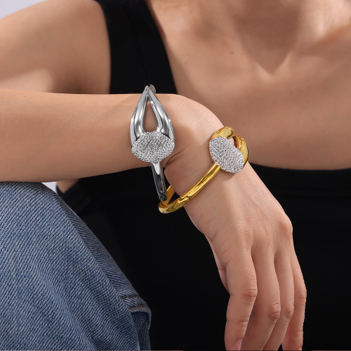 FXGT17 Jewelry geometric splicing diamond gold-plated bracelet
