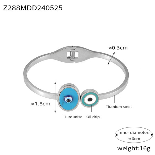 FXGT47 Bohemian jewelry geometric inlaid natural stone drop oil bracelet