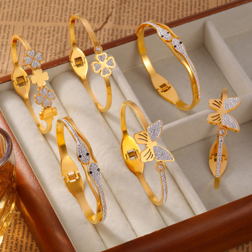 FXGT15 Wenwan bracelet four-leaf love diamond butterfly gold-plated bracelet