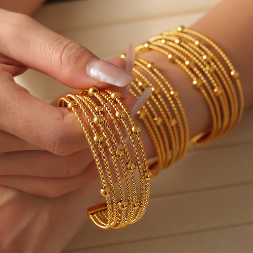 FXGT29 Multi-layer stacked jewelry geometric round bead stitching bracelet