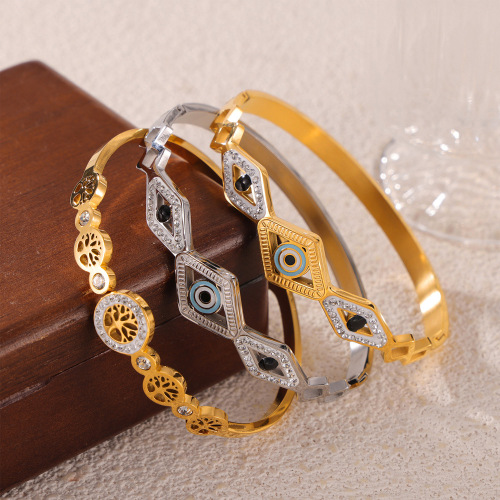FXGT46 Hollow jewelry tree of life diamond-plated gold-plated bracelet