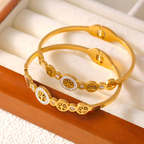 FXGT49 Hollow jewelry devil's eye tree of life diamond-plated gold-plated bracelet