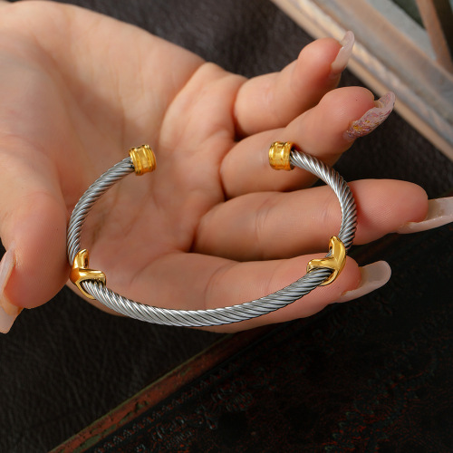FXGT53 British jewelry geometric multi-layer line twist