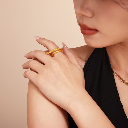 FXRT406 Jewelry tree of life polished 18 real gold plated ring plated with love heart with diamond tail ring wholesale