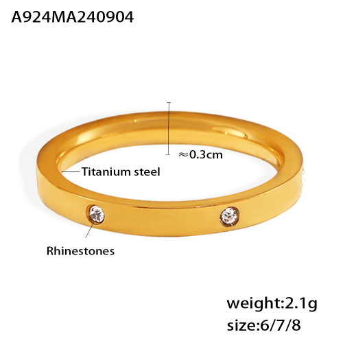 FXRT413 Oval stick diamond large glass ring plated with 18K real gold ring hand jewelry