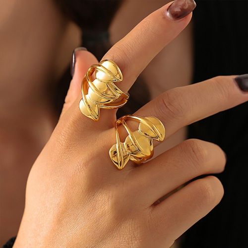 FXRT424 Diamond butterfly flower ring stainless steel jewelry color preservation wholesale