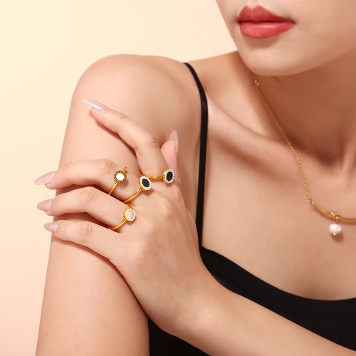 FXRT578 Diamond-studded star stainless steel index finger ring ring wholesale