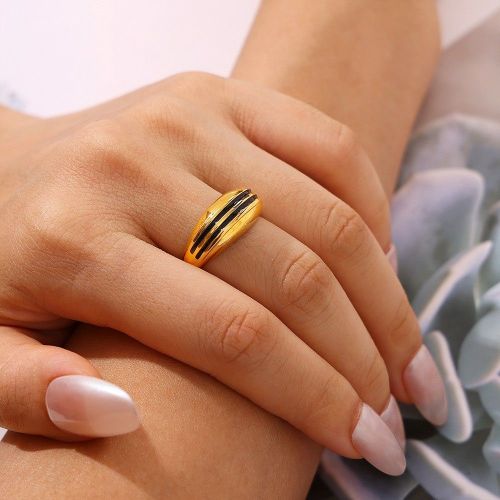 FXRT492 Double row oil drop ring for jewelry couples
