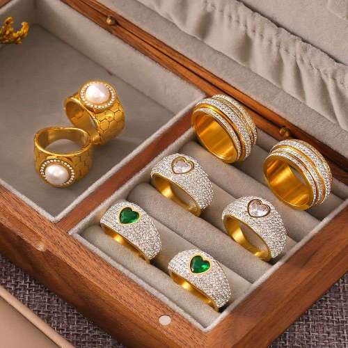 FXRT576 Middle East full diamond star ring inlaid with freshwater pearls