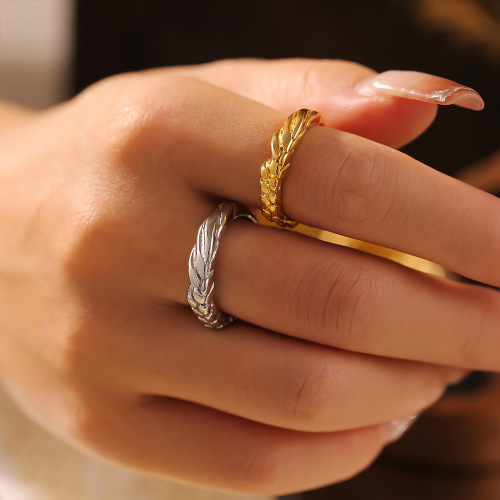FXRT465 Gold-plated ring female wheat ear ring index finger