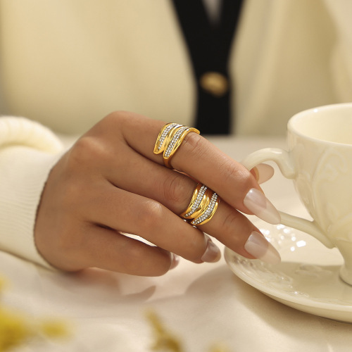 FXRT449 Irregular diamond ring plated 18k real gold wholesale