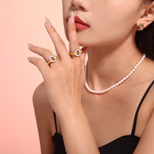 FXRT416 Bamboo ring Wholesale of bamboo stainless steel rings
