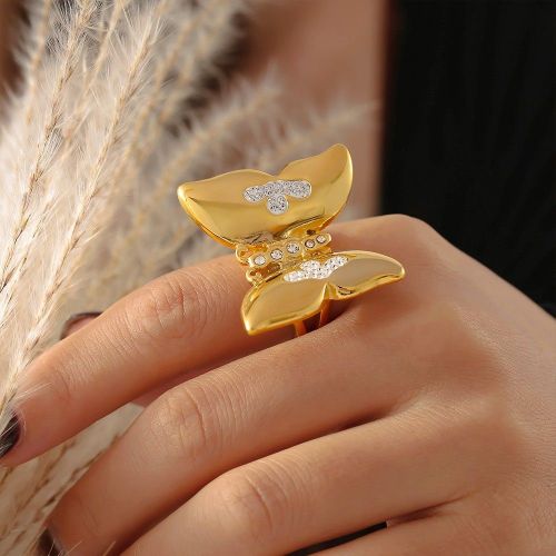 FXRT423 Square geometric ring stainless steel PVD plated 18k gold ring jewelry wholesale