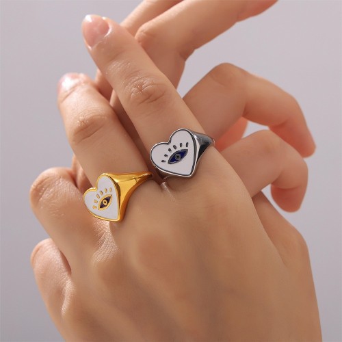 FXRT516 Devil's eye love ring, colorful Oil-dripped 18k gold-plated ring