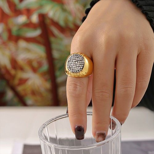 FXRT425 Heart-shaped leaf splicing ring PVD plated 18k gold hand jewelry