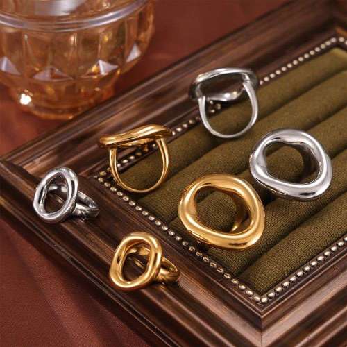 FXRT421 Geometric convex ring 18k gold plated ring hand jewelry wholesale