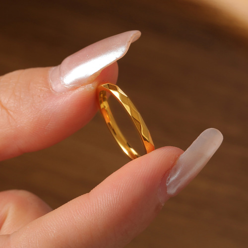 FXRT538 Geometric multi-faceted prism ring casual style ring