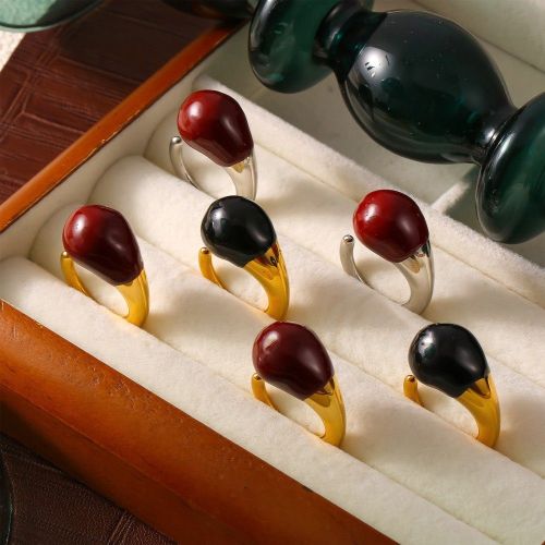 FXRT452 Weight colored glaze ring geometric water drop shape open ring