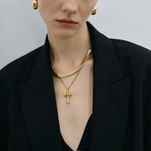 ZTNT553 18k gold stainless steel cross necklace cross necklace