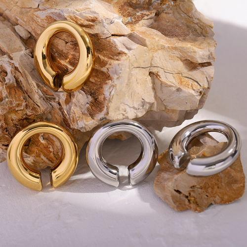 ZTET231 18k gold stainless steel C-shaped ear clip steel color ear clip