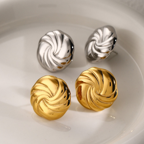 ZTET167 18k gold stainless steel round thread earrings line earrings