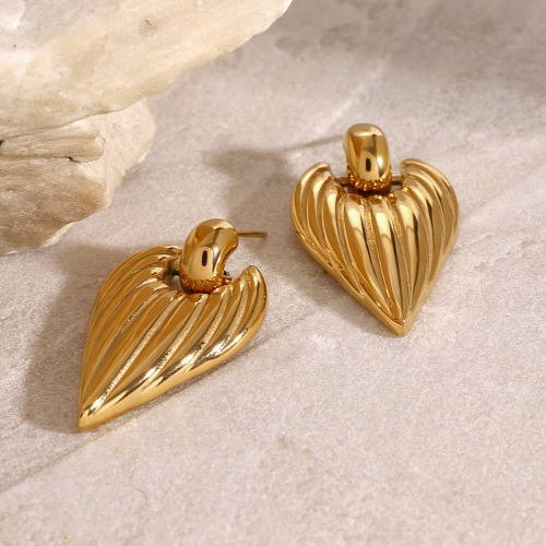 ZTET3 Stainless steel heart earrings earrings 18k gold-plated earrings jewelry