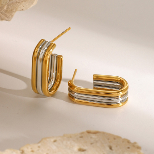 ZTET45 Stainless steel contrasting color earrings earrings jewelry